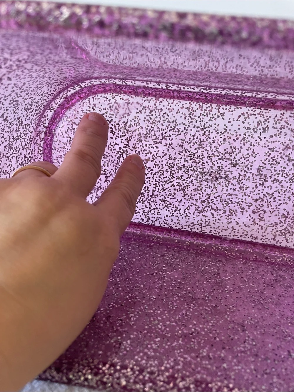 Bath And Body Works Glitter Bathtub Plastic Acrylic Purple And Silver 11 x 5 x 4